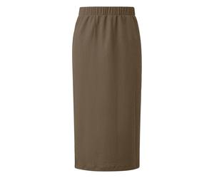 Structured Midi Skirt with Split and Elasticated Waist for Women s.Oliver Marron 36