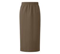 Structured Midi Skirt with Split and Elasticated Waist for Women s.Oliver Marron 44