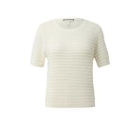 Structured Pattern Short Sleeve Knit Jumper Women QS Regular Fit Blanc XS