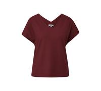Structured V-Neck T-Shirt with Relaxed Fit for Women s.Oliver Rouge 42