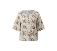 Structured Viscose Blend Blouse with Ruching and Smocking for Women s.Oliver Marron 48