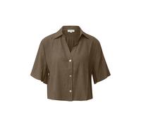 Structured Viscose Blend Blouse with Ruffles and V-Neck for Women s.Oliver Marron 46