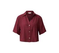 Structured Viscose Blend Blouse with Ruffles and V-Neck for Women s.Oliver Rouge 32