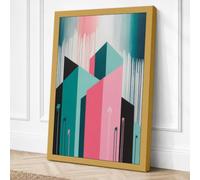 Structures Geometric Canvas Wall Art Print 18x12 Inch