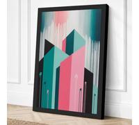 Structures Geometric Canvas Wall Art Print 24x16 Inch
