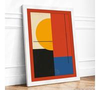 Structures Geometric Framed Wall Art Print A2 White