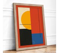 Structures Geometric Framed Wall Art Print A3 Oak