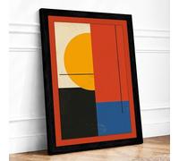 Structures Geometric Framed Wall Art Print A4 Black