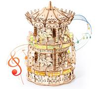STRUCWOOD 3D Wooden Puzzles for Adults - DIY Carousel Music Box Kit - Build Your Own Wooden Carousel - 3D Wooden Puzzle for Hobbies - Unique 3D Christmas Puzzle - Wooden 3D Puzzles Gift