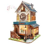 STRUCWOOD 3D Wooden Puzzles - Miniature Cuckoo Clock House Kit - DIY Wooden Kit building sets for adults & Teen Mini Model Kit with 3-Mode Touch Switch - Cuckoo House (SQ-61)