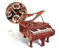 STRUCWOOD 3DWooden Puzzles for Adults,Playable Magic Piano Building Puzzles Mechanical Wooden Piano for Adults Teen,Models for Adults to Build,Home Decor Unique Gift (Chord Movement) SQ-24