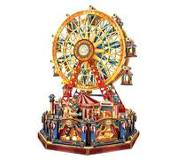 STRUCWOOD DIY 3D Wooden Puzzle Music Box Christmas Ferris Wheel model kit | Rotating Building Dollhouse Kit, Christmas Decor Craft Set with Light & Music, Gift for Family Friends - Century Ferris Wheel
