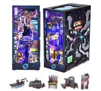 STRUCWOOD DIY Book Nook Kit,New DIY Dollhouse Booknook Bookshelf Insert Decor,3D Wooden Puzzles with LED,Book Nook Miniature Kit,Birthday Easter Home Decor for Teens Adult-Endless Dimensions