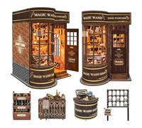 STRUCWOOD DIY Book Nook Kit with Magic Wand, DIY Dollhouse 3D Wooden Puzzle Miniature Booknook Kit Creative Bookshelf Insert Decor for Adults Teens -Magic Wand Shop(SQ-51)