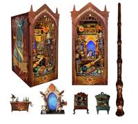 STRUCWOOD DIY Book Nook Kit with Remote Wand 3D Wooden Puzzle Dollhouse