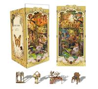 STRUCWOOD DIY Book Nook Kit Wooden 3D Puzzle Bookend - Dollhouse Bookshelf Halloween Christmas Decorations Gifts for Adults and TeensInsect Story (Insect Story)