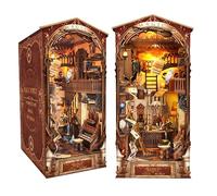 STRUCWOOD Magic Book Nook Kit 3D Wooden Puzzle for Adults Decorative Bookend Stand Book Nook Bookshelf Insert Bookcase Toy for Teenagers Gift Model Kits (Magic World)