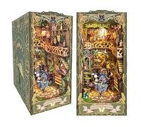 STRUCWOOD Magic Book Nook Kit 3D Wooden Puzzle for Adults Decorative Bookend Stand Book Nook Bookshelf Insert Bookcase Toy for Teenagers Gift Model Kits (Green Field Mystery)