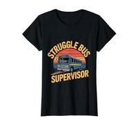Struggle Bus Supervisor School Transportation Driver - Value Graphic T-Shirt, Women, Black, S