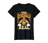 Struggle is Real T Shirt Value Graphic T-Shirt, Women, Black, XL