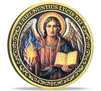 Strugglejewelry Archangel Uriel Coin - Spiritual Guidance Medallion with Light & Wisdom Symbol, Protective Angelic Token for Clarity & Peace