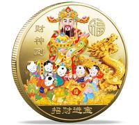 Strugglejewelry Chinese Year of The Dragon God of Wealth Lucky Coin Lottery Tickets Scratcher Tool Feng Shui Decor Poker Card Protector