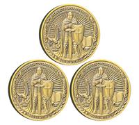 Strugglejewelry Christian Knight Challenge Coin - Inspirational Faith and Courage Design with Biblical Inscription Bible Verses Pocket Chip (Pack of 3)