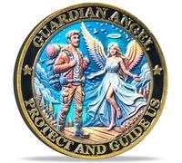 Strugglejewelry Guardian Angel Challenge Coin - Travel Protection Token with Inspirational Prayer, Motivational Gift for Journeys
