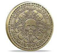 Strugglejewelry Memento Mori Challenge Coin: Elevate Your Daily Stoic Practice with Amor Fati Medallion - A Perfect Stoicism Gift and EDC Metal Token for Embracing Life's Moments (Bronze)