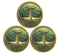 Strugglejewelry Tree of Faith Christian Challenge Coin - Rooted in Grace with Colossians 2:6-7 Bible Verses Gift (Pack of 3)