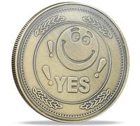 Strugglejewelry YES NO Flipping Challenge Coin, Decision Maker Divination Tool - Bronze
