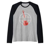 Strum Away Retro Guitar Player Designs Present Raglan Baseball Tee