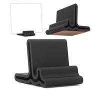 Strumland Vinyl Record Display Stand - Modern Now-Playing Record Holder with Non-Slip Cork Base, Turntable & CD Display for Albums, Minimalist Tabletop Accessory for Home or Studio (Black)