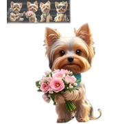 Strumming Yorkie Car Vent Clip,2D Adorable Dog Acrylic Car Vent Clip, Acrylic Fragrance Diffuser, Long-Lasting Scent For Cars Interior Decor Accessories(D)