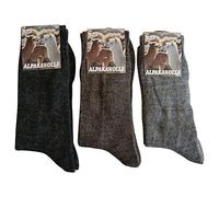 Strumpfversand pfaff Gesundheitsstrumpf 3 Pairs of Alpaca Wool Socks Extra Fine Soft Knitted Super Warm, gray, 43-46