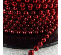 Strung Round Ball Pearl Bead String Costume Wedding 11 Mixed Size 1 2 Metre 324D, 3mm Metallic Red, 2 Metres