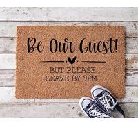 Strunt Be Our Guest! But Please Leave By 9 Pm Door Mat Housewarming Gift Front Doormat Funny Doormat Welcome Mat Closing Gift Wedding Gift Indoor Outdoor Door Mat Cute Bathroom Door Mat 40x60cm
