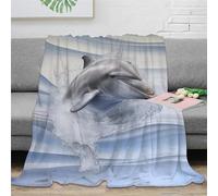 Strunt Dolphin Blanket Fleece Blanket Soft Warm Ocean Animals Printed Flannel Blanket for Bed, Couch And Sofa 50x60inch(127x152cm)