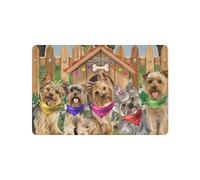 Strunt Door Mats Outdoor Sweet Home Of Yorkshire Terrier Novelty Flannel Floor Mat With Non-Slip Doormat,Housewarming Decor Gift For Yorkshire Terrier Dog Lovers Doormat, 40x60cm