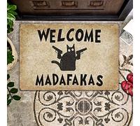 Strunt Front Back Door Mat Cat Doormat Welcome Madafakas,Cat Lovers Home Decorative Welcome Doormat 40x60cm