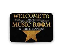 Strunt Front Back Door Mat Flannel Doormat Welcome To The Music Room,Where It Happens,Music Home Decorative Welcome Doormat,Indoor Doormat,Front Back Door Mat 40x60cm