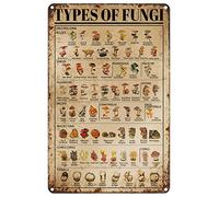 Strunt Metal Tin Signs Mushroom Art Wall Decor Types Of Fungi Mushroom Knowledge Tin Sign Decoration Vintage Chic Metal Poster Wall Decor Art Gift For Garden Party Outdoor 8x12inch