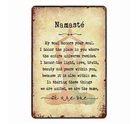 Strunt Retro Namaste Art Print Inspirational Tin Signs For Wall Art Decor We Are One Motivational Quote Yoga Pose Metal Poster 12x16inch