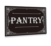 Strunt Retro Pantry Metal Tin Sign Wall Decor Black Pantry Sign For Home Decor Gifts Vintage Metal Tin Plaque Signs Retro Signs Metal Poster For Art Wall Decorches 5.5x8inch
