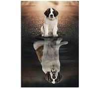 Strunt Retro Saint Bernard Metal Poster Saint Bernard Believe In Yourself Metal Tin Signs Vintage Plaque Wall Decor Gift For Office Home Kitchen Club Bar Gym 8x12inch