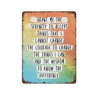 Serenity Prayer Secular Grant Me The Serenity Poster Inspirational Decoration Watercolor Artwork Decor Inspiring Office Decoration Tin Sign Vintage Wall Decor For Cafe Bar Home 8x12inch
