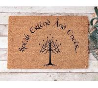 Strunt Speak Friend and Enter Doormat Housewarming Gift Geek Chic Doormat Nerdy Housewarming Gift Doormat Closing Gift Home Decor Welcome Mat Indoor Outdoor Door mat Cute Bathroom Door mat 50x80cm