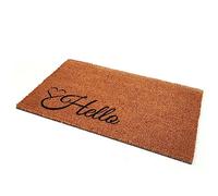 Strunt Thick Decorative Patterned Door Mat with Nature Designs Hello Heart Doormat Home Cute Non Slip Entrance Rug for Front Door, Inside Outside Entry, Porch 50x80cm Gray
