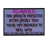 Strunt Wicca Witch Beware The Witch Is In Welcome Doormat 20x32inch Purple