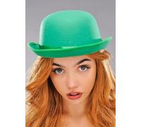 Struts Adult Size Bright Green Clown Bowler Hat